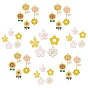 40Pcs 10 Styles Light Gold Plated Alloy Enamel Pendants, Flower