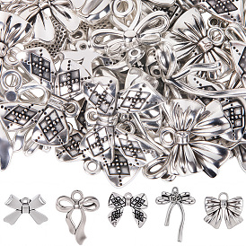 50 шт 5 стили сплава подвески в тибетском стиле, бантом прелести