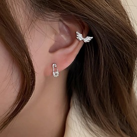Asymmetric Angel Wing Earrings - Chic, Sophisticated, Unique Design, Ear Cuff.
