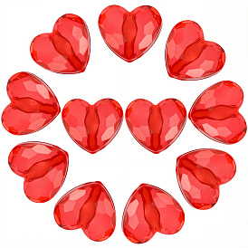 70 шт прозрачные акриловые бусины, сердце, граненые