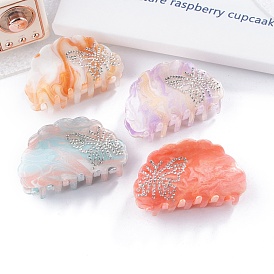 Cloud Acrylic Claw Hair Clips, with Butterfly Shape Rhinestones, Hair Accessories for Women & Girls