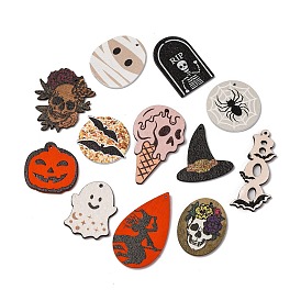 Single Face Printed Wood Pendants, Hallowmas's Day Charms