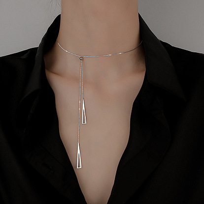 Треугольные латунные слайдеры лариаты длинные ожерелья для женщин