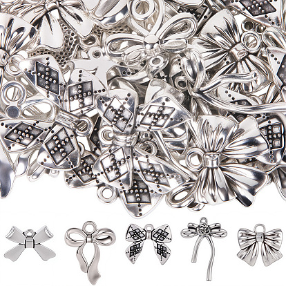 50 шт 5 стили сплава подвески в тибетском стиле, бантом прелести