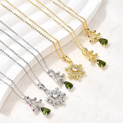 Ожерелья с подвесками из циркония, стойки покрытие, долговечный, без кадмия и без свинца