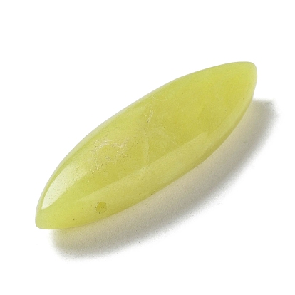 Natural Yellow Jade House Eye Beads, Top Drilled