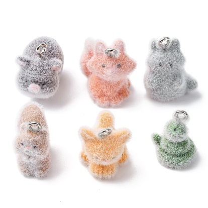 Подвески из смолы с изображением животных, с железной платиной петлей