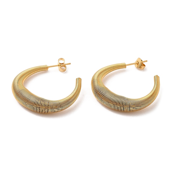 304 С-образные серьги-гвоздики из нержавеющей стали, проволочные серьги-кольца для женщин