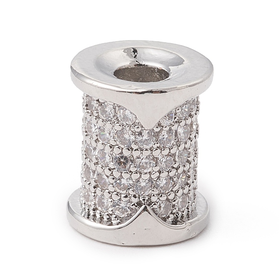 Экологически чистые латунные бусины из циркония с микропаве, долговечный, без свинца и без кадмия, колонка