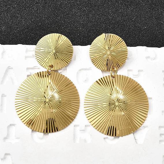 304 из нержавеющей стали болтаться серьги, текстурированный плоский круглый, вакуумное покрытие pvd