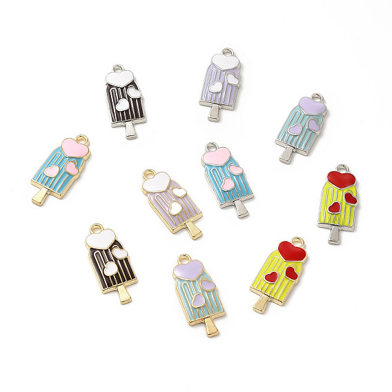 Подвески из сплава с эмалью на летнюю тематику, ледяная присоска с сердечками