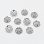 5-Petal Brass Fancy Bead Caps, Long-Lasting Plated, Nickel Free, Flower