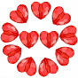 70Pcs Transparent Acrylic Beads, Heart, Faceted