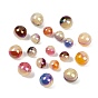 Двухцветные непрозрачные акриловые бусины, круглые, с блеском порошок
