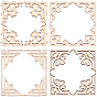 120Pcs 4 Style Wood Cabochons, Laser Cut Wood Shapes, Triangle