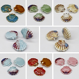 Jingdezhen Ceramic, Handmade Porcelain Beads, for Home Decoration and Fish Tank Landscaping, DIY Accessories, Shell Shape