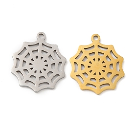 201 Stainless Steel Pendants, Spider Web Charm