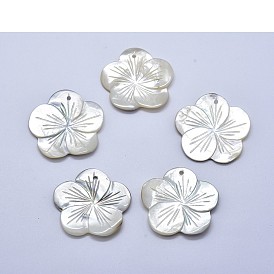 Undyed Shell Pendants, Flower