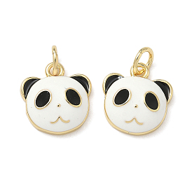 Латунь эмаль прелести, с целью перехода в кольце, очарование панды, реальный 18 k позолоченный