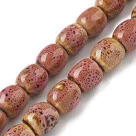 Handmade Porcelain Beads Strands, Barrel