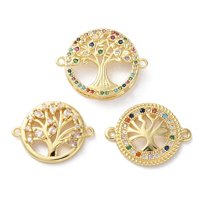 Стойка покрытие латунь кубический цирконий древо жизни соединительный шарм, долговечный, без свинца и без кадмия, реальный 18 k позолоченный