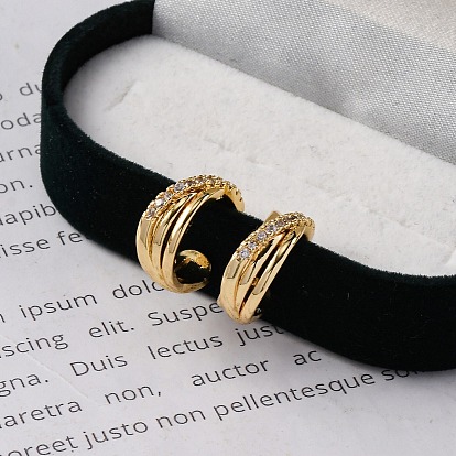 Серьги-манжеты из латуни с микропаве и прозрачным циркониевым покрытием для женщин, без кадмия и без свинца, долговечный