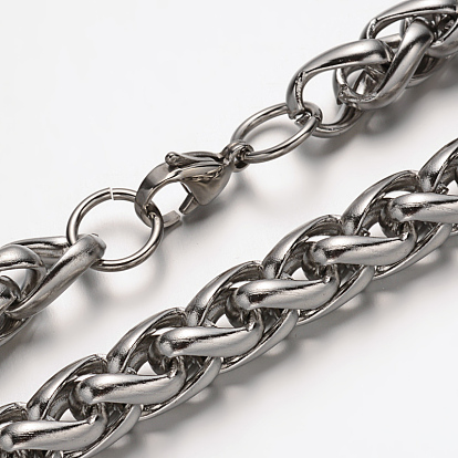 304 Stainless Steel Rope Chain Bracelets, with Lobster Claw Clasps, 8-7/8 inch(225mm)