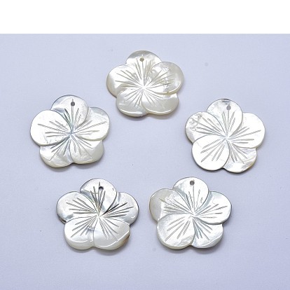Undyed Shell Pendants, Flower