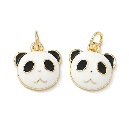 Латунь эмаль прелести, с целью перехода в кольце, очарование панды, реальный 18 k позолоченный