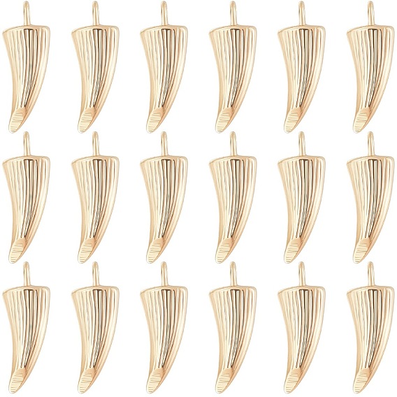 20Pcs Brass Pendants, Horn, Nickel Free