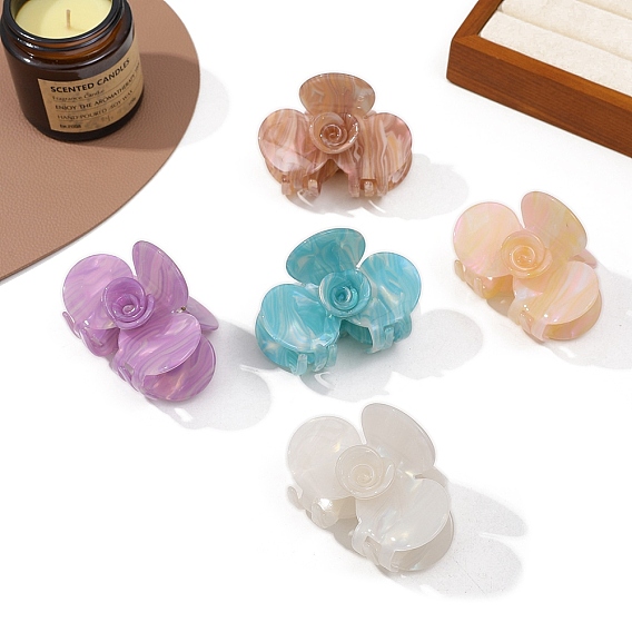 Заколки для волос в форме когтей из ацетата целлюлозы, аксессуары для волос для женщин и девочек, цветок