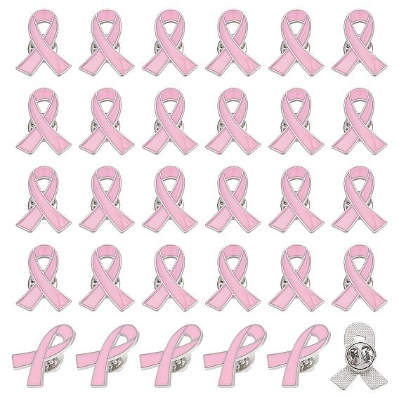 30 шт. эмалевые значки на ленте с информацией о СПИДе/раке груди, значок из платинового сплава для рюкзака