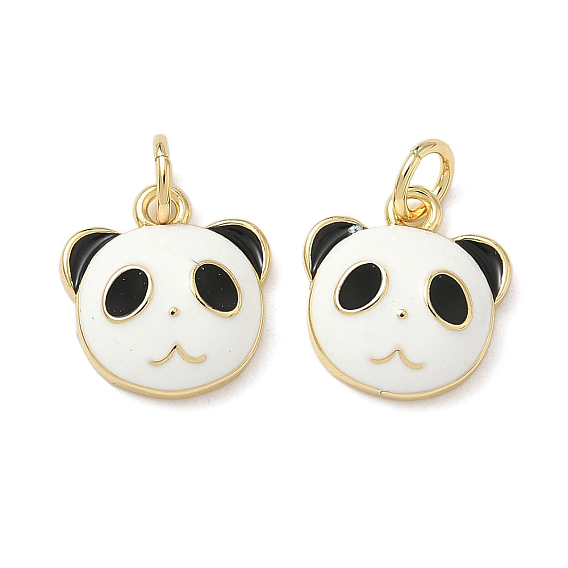 Латунь эмаль прелести, с целью перехода в кольце, очарование панды, реальный 18 k позолоченный