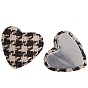 Cloth Fabric Cabochons, Ornament Accessories, with Metal Finding, Heart