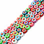 Polymère main brins d'argile de perles, fleur avec rose