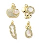 Латунные микропаве прозрачные подвески с фианитом, без кадмия и без свинца, с оболочкой, реальный 18 k позолоченный