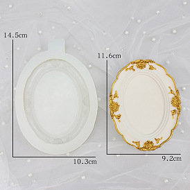 Oval Picture Frame Food Grade Silicone Molds, for UV Resin, Epoxy Resin Craft Making