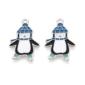 Подвески в виде пингвинов из эмалированного сплава с покрытием для стеллажей, без кадмия, без никеля и без свинца, платина