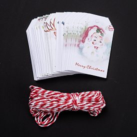 Etiquetas de regalo de papel, etiquetas colgantes, con hilo de yute, para la decoración de navidad