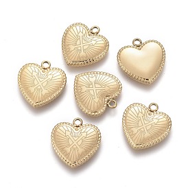 Valentine's Day Ion Plating(IP) 304 Stainless Steel Pendants, Heart with Arrow