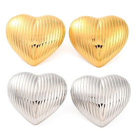 304 из нержавеющей стали серьги, сердце с полосой