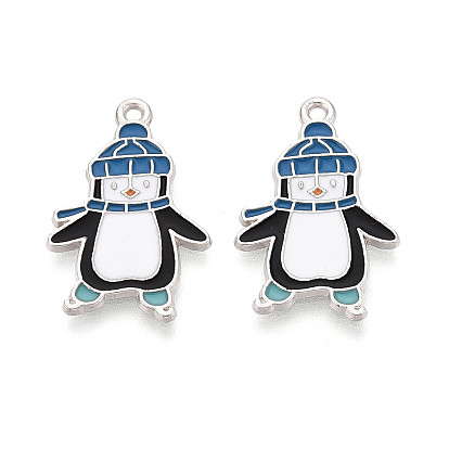 Подвески в виде пингвинов из эмалированного сплава с покрытием для стеллажей, без кадмия, без никеля и без свинца, платина