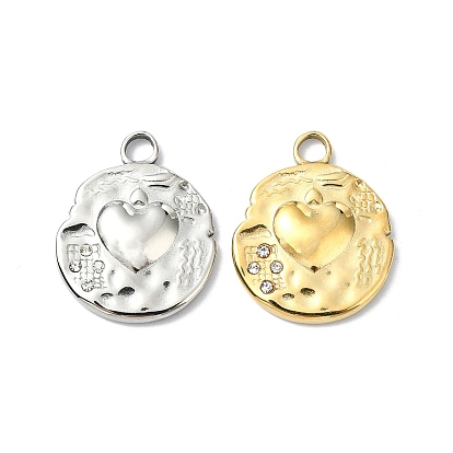 304 из нержавеющей стали горный хрусталь подвески, сердце