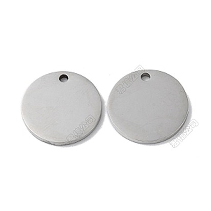 Pendentifs en acier inoxydable, estampillage d'une étiquette vierge, charme plat rond