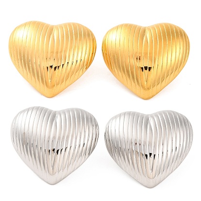 304 из нержавеющей стали серьги, сердце с полосой