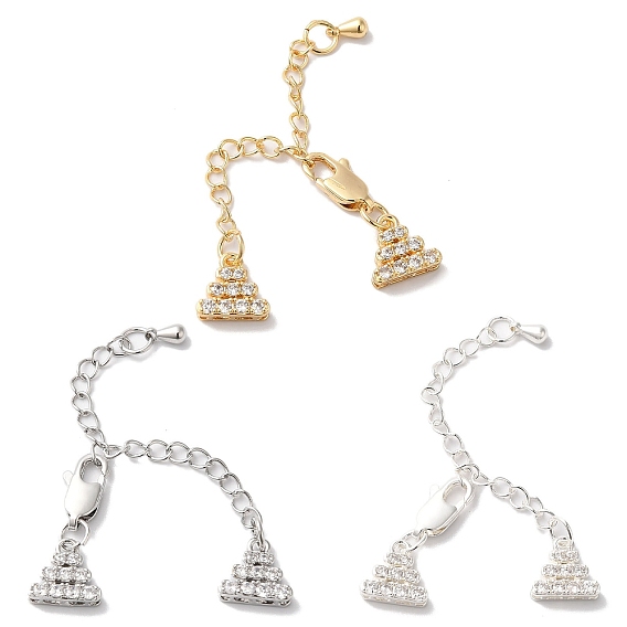 Латунный удлинитель цепи из микропаве из циркония, без кадмия, без никеля и без свинца, треугольные