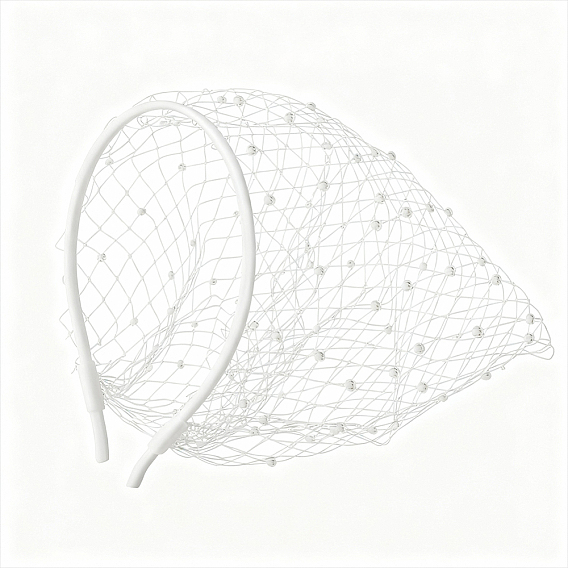 1Повязки для волос из сетчатой ткани, со стразами, аксессуары для волос для женщин и девушек