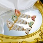 304 Stainless Steel Enamel Stud Earrings, Fish, Plastic Pearl Dangle Earrings for Women, Golden