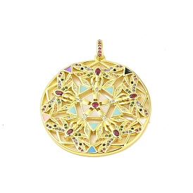 Brass Micro Pave Cubic Zirconia Pendants, with Enamel, Real 18K Gold Plated, Dragonfly