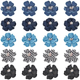 20Pcs 5 Colors Cloth Flower, DIY Sewing Ornaments
